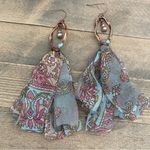 New boho dang drop earrings tassel antique copper freshwater Pearl artisan Photo 0