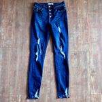 Kancan Chelsea High Rise Super Skinny Jeans Distressed Button Fly Jeans Size 27 Blue Photo 2