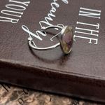1970s Floral Cabochon Stainless Steel Ring Purple Photo 3