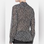 Tory Burch Veta Silk Dot Print Blouse Black Ivory Size Photo 1