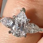 Zales 1.50CT Diamond Pear Shape 3 Stone Engagement Ring Diamonds Anniversary Band .925 Photo 1