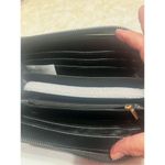 London Fog  Collection Black Adalia Croco Zip Around Wristlet Wallet NWT Photo 4