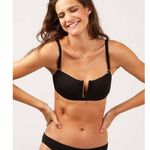 ANDIE  Cartagena Convertible Plunge Bikini Swim Top in Black NWT Photo 2