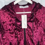 Emma & Sam LF  Crushed Velvet Full ZIP Hooded Sweatshirt XS NWT Photo 2