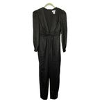 Mac Duggal  NEW Size 10 Black Front Twist Puff Sleeve Deep V Jumpsuit Style 2647 Photo 5