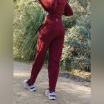 Free People #87 NWT Never Better Structured Sweatpants in Crimson Photo 3