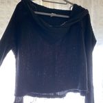 Free People Black Waffle Top Photo 0