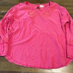 Free People Intimately Eyelet Embroidered Pink Long Sleeve Top Bobo Open Back Photo 1