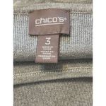 Chico's  Sparkle Boat Nk Side Tie‎ Pullover Silver Lurex Heather Size 3/XL 16 NWT Photo 3