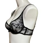 SKIMS  Unlined Lace Underwire Bra Black 34B Photo 1