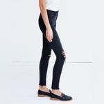 Madewell Women's High Riser Ripped Skinny Jeans in Black Sea Raw Hem Size 27 Photo 1