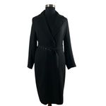 H&M  Elegant Buckle Belt Trench Coat In Black Plus Size Photo 5