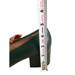 C WONDER Colorblock Green Tan Loafers Heels Size 7.5 Photo 3