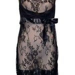 Slinky Black Floral Lacy Babydoll Lingerie with Eyelash Accents S/M Size undefined Photo 0