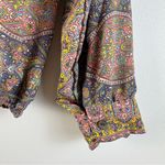 Boemo Wrap Top Shirt Blouse Festival Hippie Boho Bohemian Pink Medium Paisley Photo 5