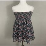 CAbi Flirt Skirt Picnic Day Navy Floral Smocked Convertible To Halter Top Size M Photo 4