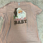 Bella Canvas  Santa Baby Tee Pink Leopard Santa Claus Christmas Womens 2XL NWOT Photo 0
