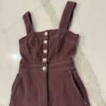 Anthropologie Maeve by The Colette Portside Button Front Jumpsuit Womens 2 Brown Photo 3