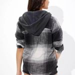 American Eagle AE Oversized Hooded Flannel Shacket Photo 2