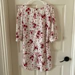 Diosa NEW Floral T-Shirt Puff Sleeve Dress Size Medium Cream Red Y2K 1990s NWT Photo 3