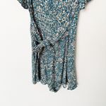 Anthropologie [] Maeve Point Breeze Blue Floral Front Tie Short Sleeve Romper 14 Photo 7