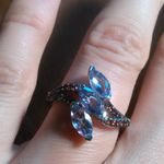 Moroccan Rose and Mozambique Garnet Trinity Twilight Sterling Silver Ring Photo 14