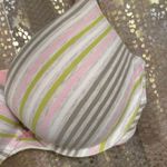 Victoria's Secret Victoria’s Secret Pastel Pink Striped Cotton Plunge Bra 34D Photo 2