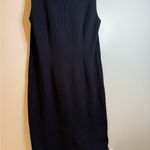 Leslie Fay  Black Sheath Midi Dress Mock Neck Sleeveless Photo 1