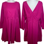 Eshakti  Dress Midi Cotton Fit & Flare Cocktail Long Sleeve Bow Dress, 2X (20W) Photo 2