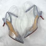 Christian Louboutin NEW Spikaqueen 55 Glitter Pointed Toe Kitten Heel Pumps 34 Photo 5