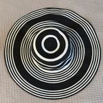 Talbots  Black and White Striped Wide Brim Sun Hat Size Small Packable Photo 0