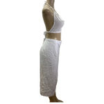 Zuliana Size M/L White 100% Rayon Wrap Tie Pants & Halter Top. Photo 1