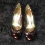 Antonio Melani  Brocade Gold Brown Christmas Leather Heels Photo 5