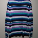 Halogen (Nordstrom) Crew Neck Sweater Blue- Lavender Multi Stripe XL New Photo 4