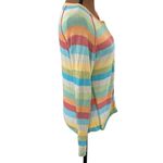 J.Jill rainbow striped knit art to wear cardigan size M Photo 2