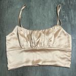 Forever 21  Satin Cropped Tank Top Peach Size Small NWT Photo 0
