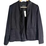 J.Crew Going Out Black Gramercy Twill Open Front Blazer Jacket Size 4 Photo 3