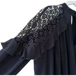 Free People  Womens Little Bit Of Love Knit Blouse  Crochet Flowy Sz M #1840 Photo 6