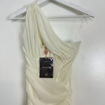 House Of CB  Valentina Asymmetric Cutout One-Shoulder Midi Dress in Ivory XS NWT Photo 6