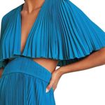 AMUR Dara Pleated Cutout Midi Dress Teal Blue Size 6 Photo 8
