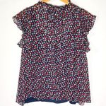 Shoshanna ANTHROPOLOGIE Bristol Silk Blue Floral Ruffle Blouse medium Photo 6