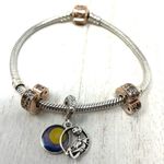 Pandora Disney and more 3 charm sterling & rose gold sterling silver bracelet Photo 2
