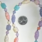 Vintage Pastel Lucite Beads Boho Beaded Necklace Purple Photo 2