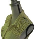 Rue 21 Light Yellow Crochet Crop Tie Top Size Medium Boho Festival Rayon Summer Photo 6