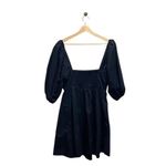 Abercrombie & Fitch Ruched Bodice Puff Sleeve Mini Dress Black Size M Babydoll Photo 11
