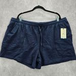 Terra & Sky  Navy Blue Active Jogger Relaxed Pullon Sweat Pants Shorts Plus 2X Photo 0