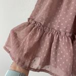 Simplee Apparel NWT Simplee Sz S Blush Pink‎ Swiss Polka Dot Elastic Waist Balletcore Skirt Photo 4