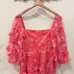 Liv Foster 3D Embroidered Dreamy Mini Dress Coral Coast Size 6 NWT Pink Photo 3