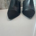 Nine West  Black Leather Point Mule Heel Size 9 Photo 2