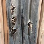 H&M  Denim Overalls Distressed Ripped Light Wash Blue Jeans Size 6 Photo 6